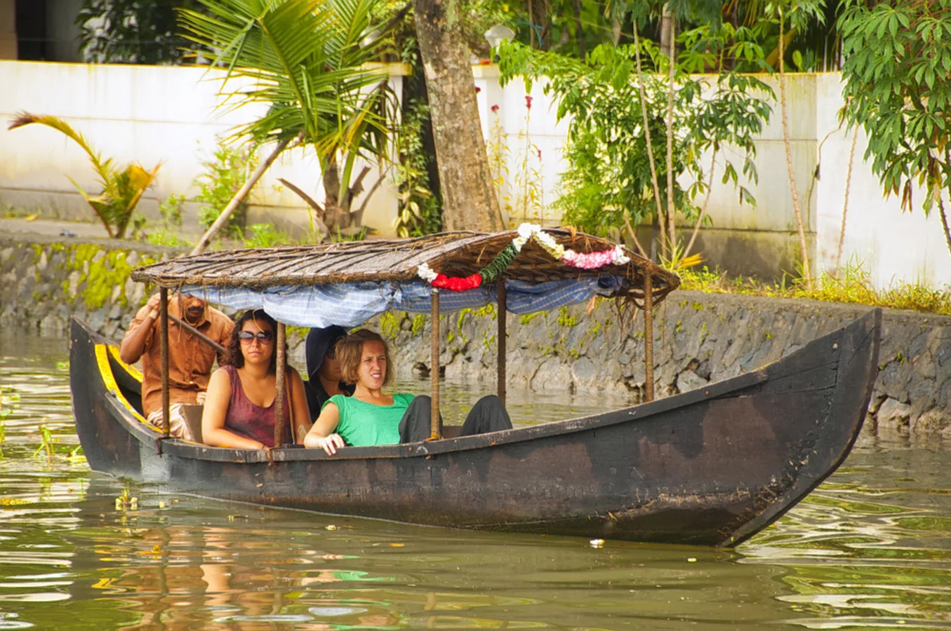 Canoe on serene Kerala waterways